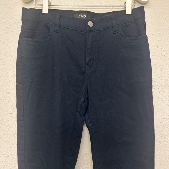 Blue Skinny Fit Pants with Tapered Leg - Picture 2 of 7